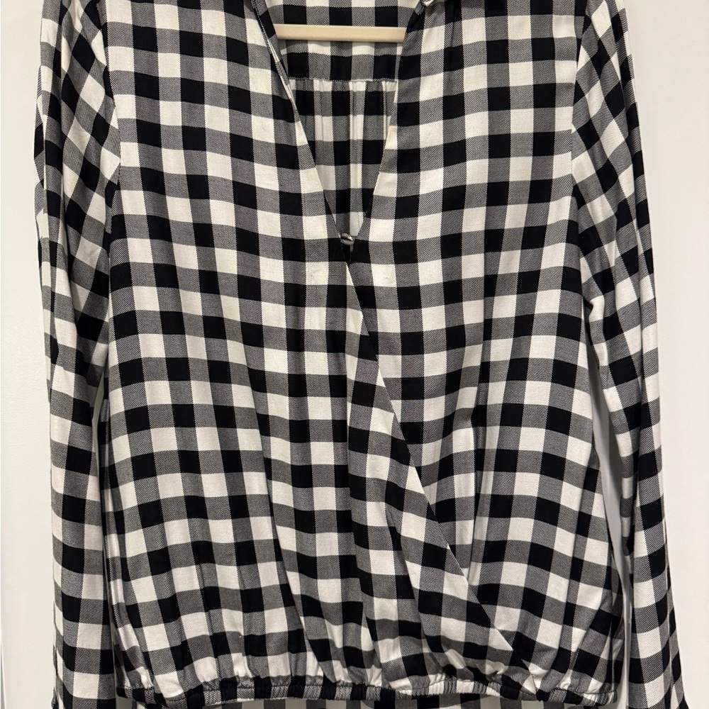 Madewell Black and White Gingham Blouse